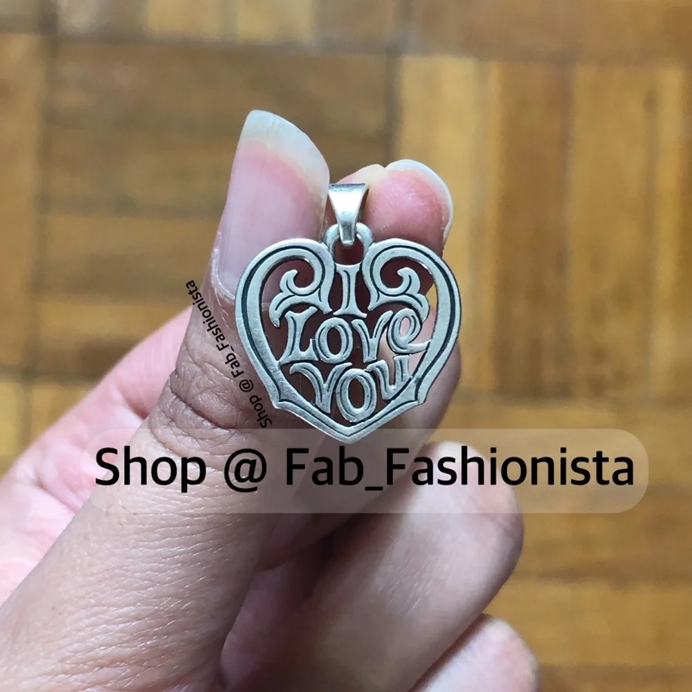 James Avery sterling silver I LOVE YOU pendant retired mom mother